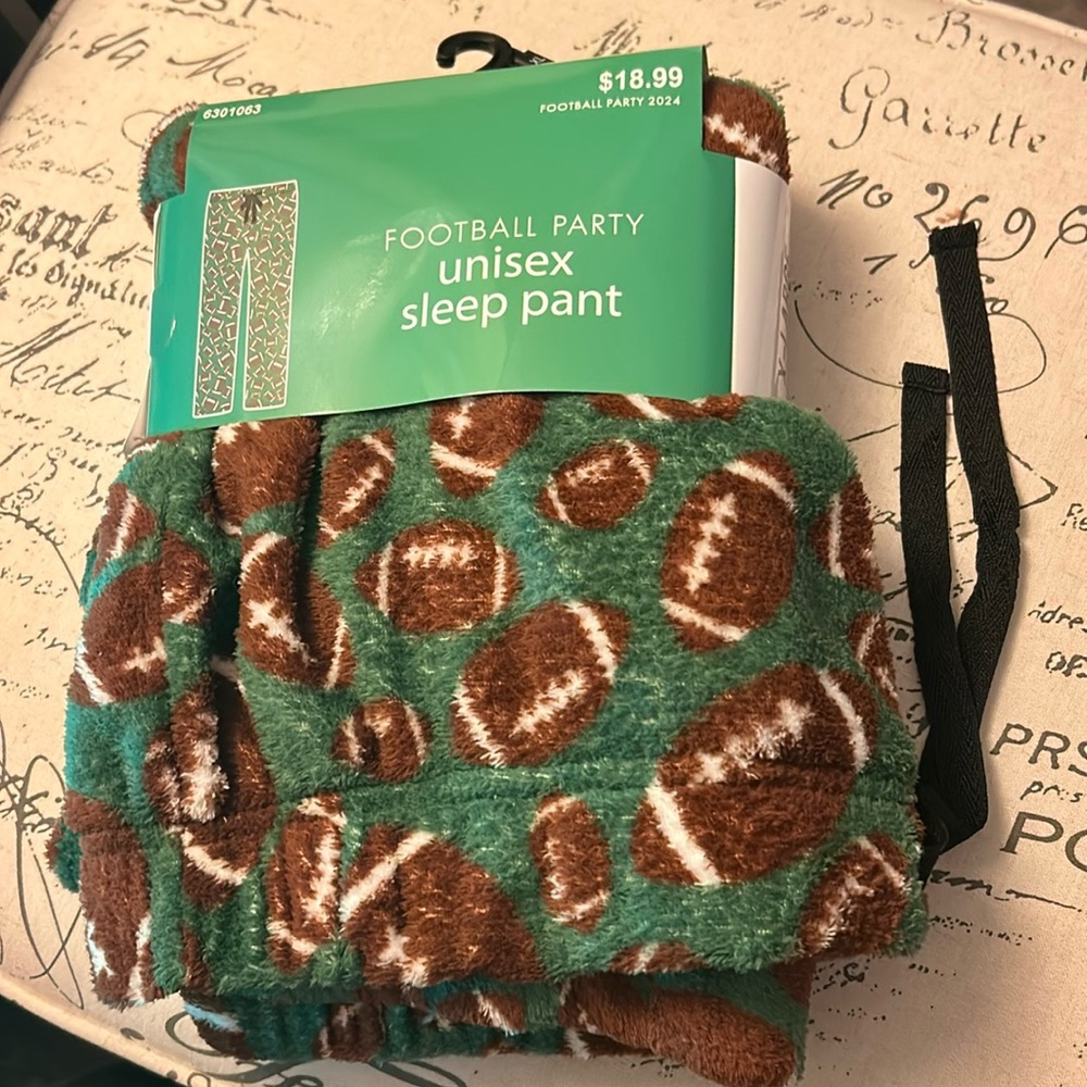 Football Pajama Pants Party Unisex Sleep NWT Super Soft & Comfy! Giftworthy!
